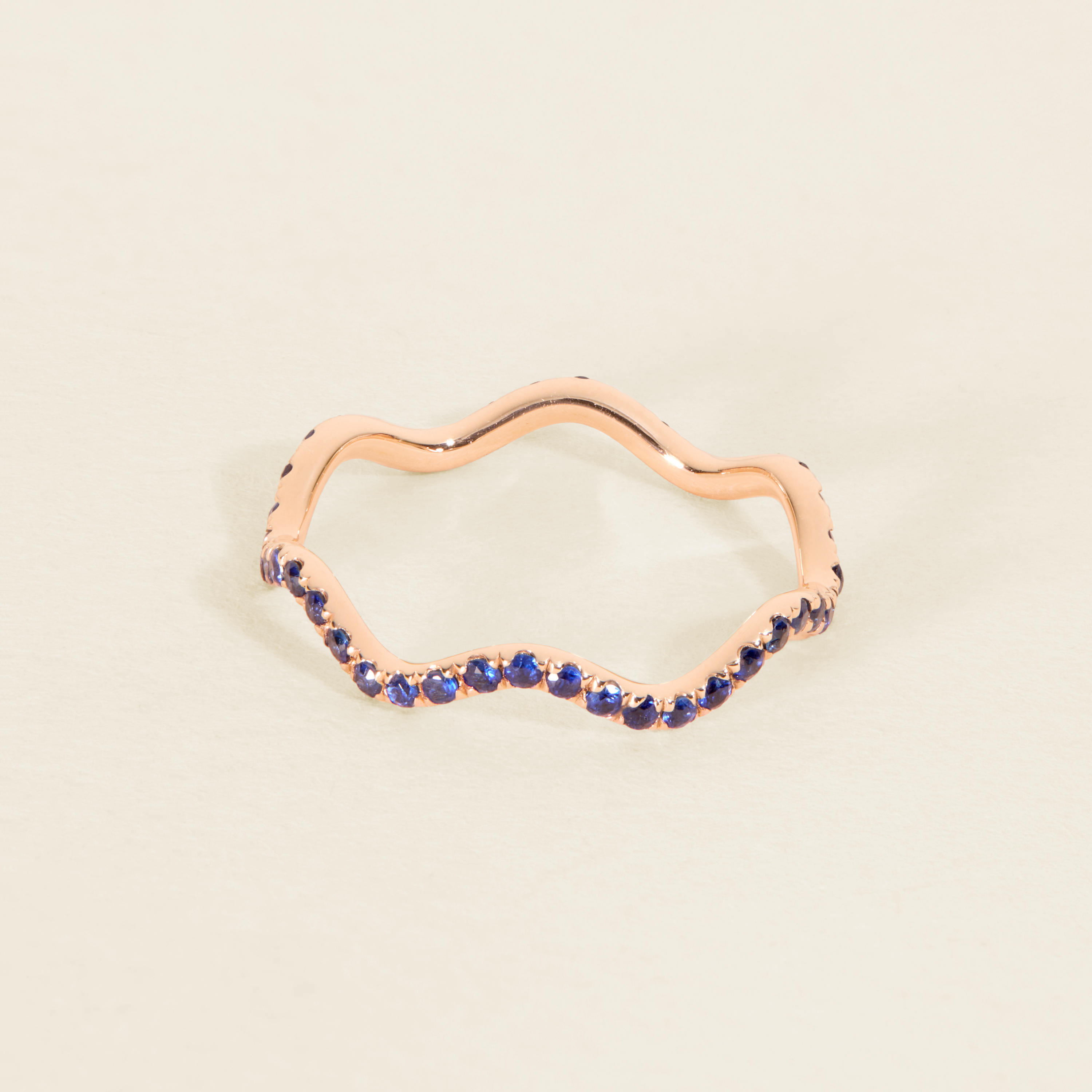 Blue Sapphire Wavy Ring