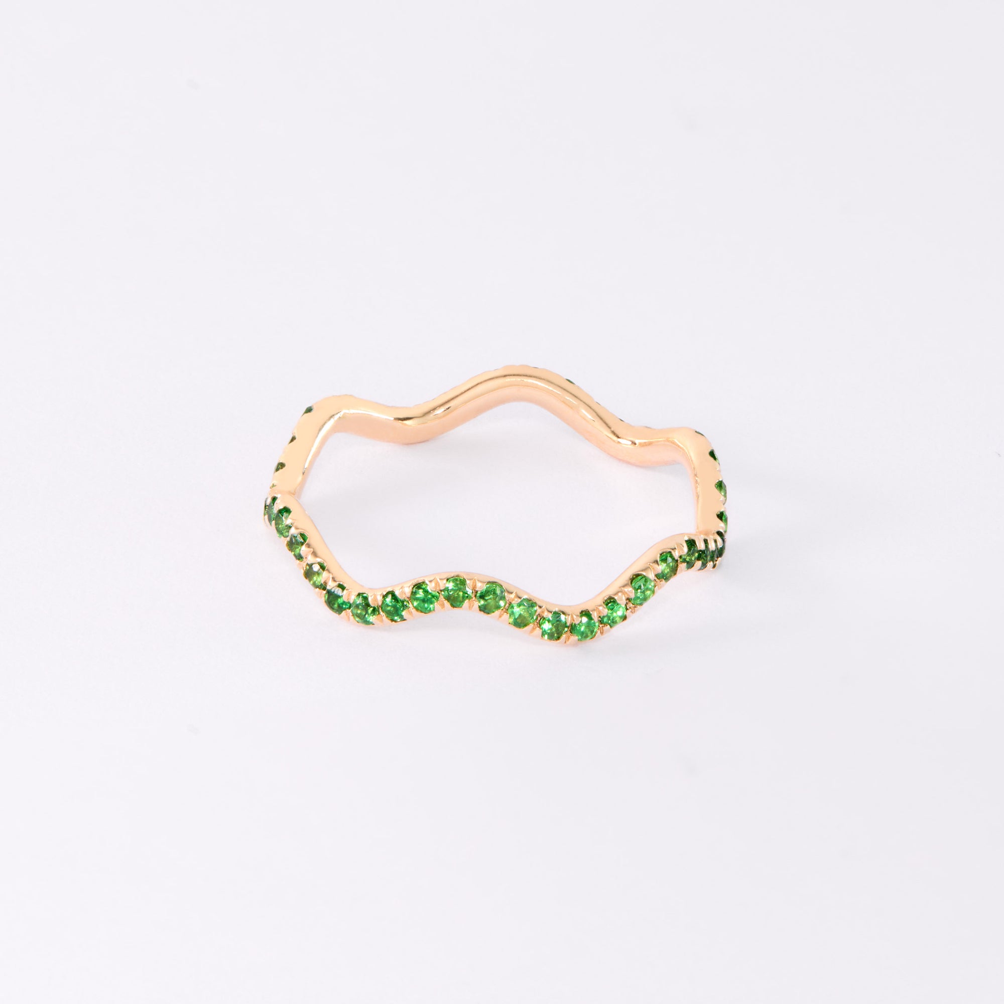 WAVY RING - GREEN (TSAVORITE)