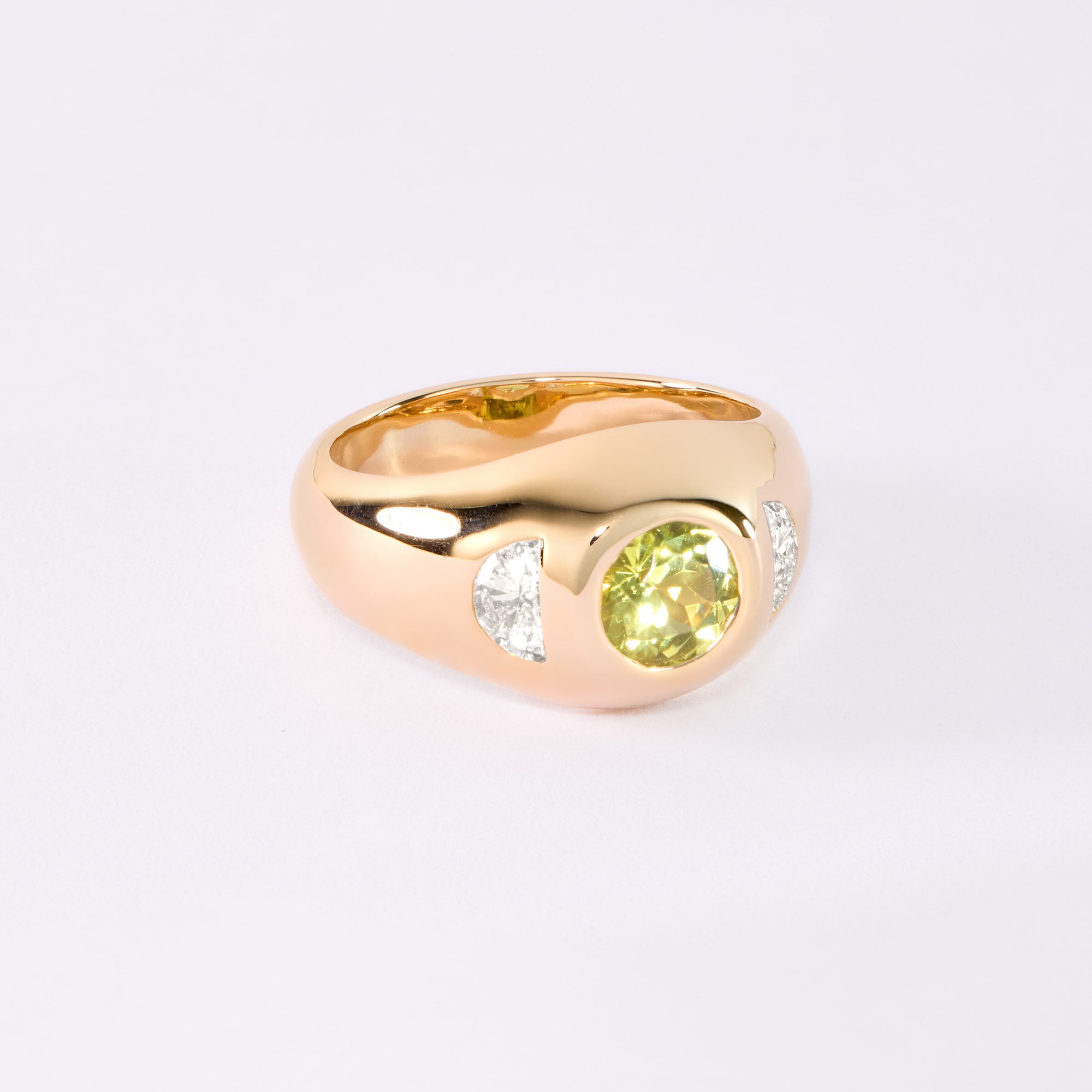 LEONORAH RING - GREEN TOURMALINE AND DIAMOND