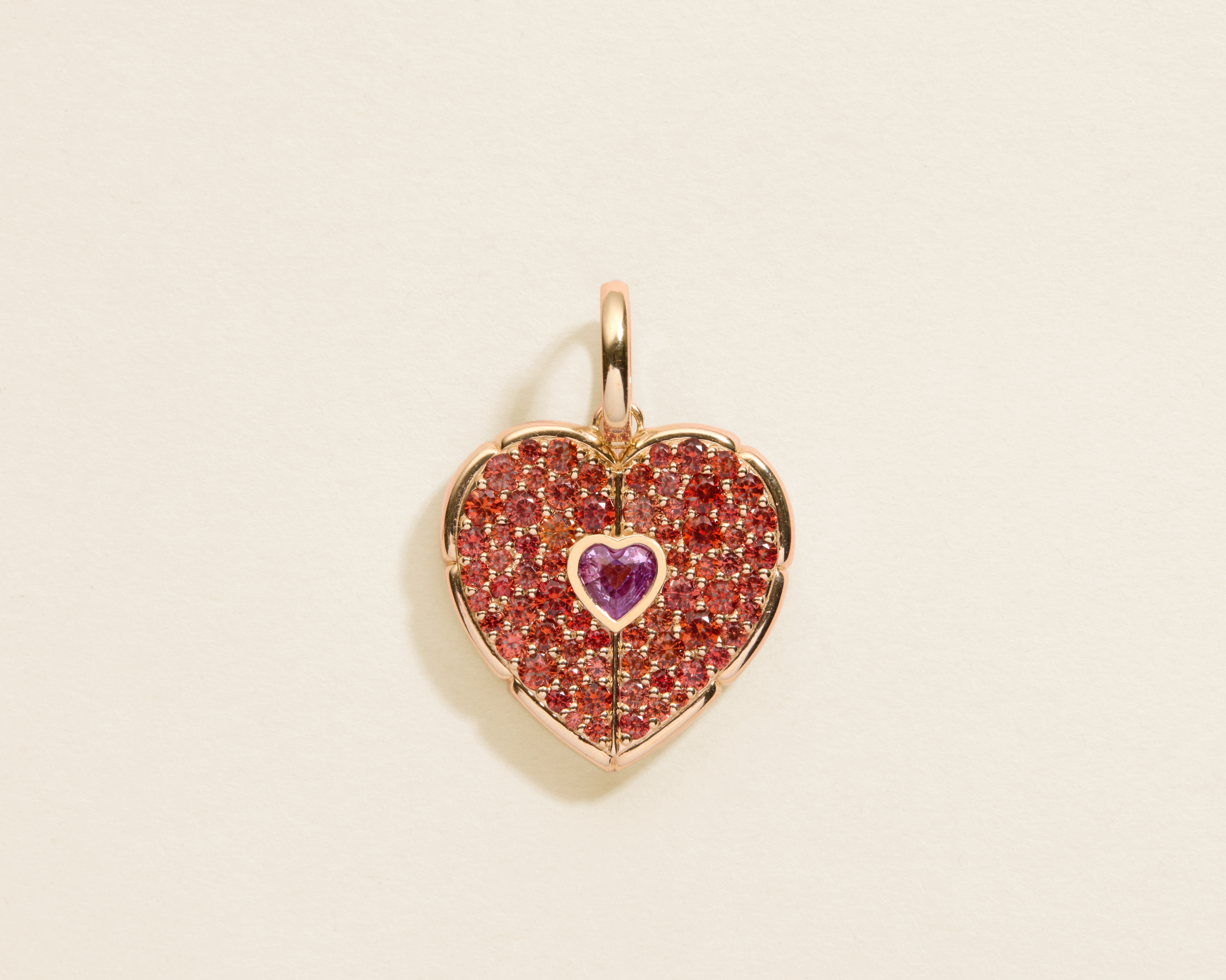 Orange Sapphire "One in Heart" Earring