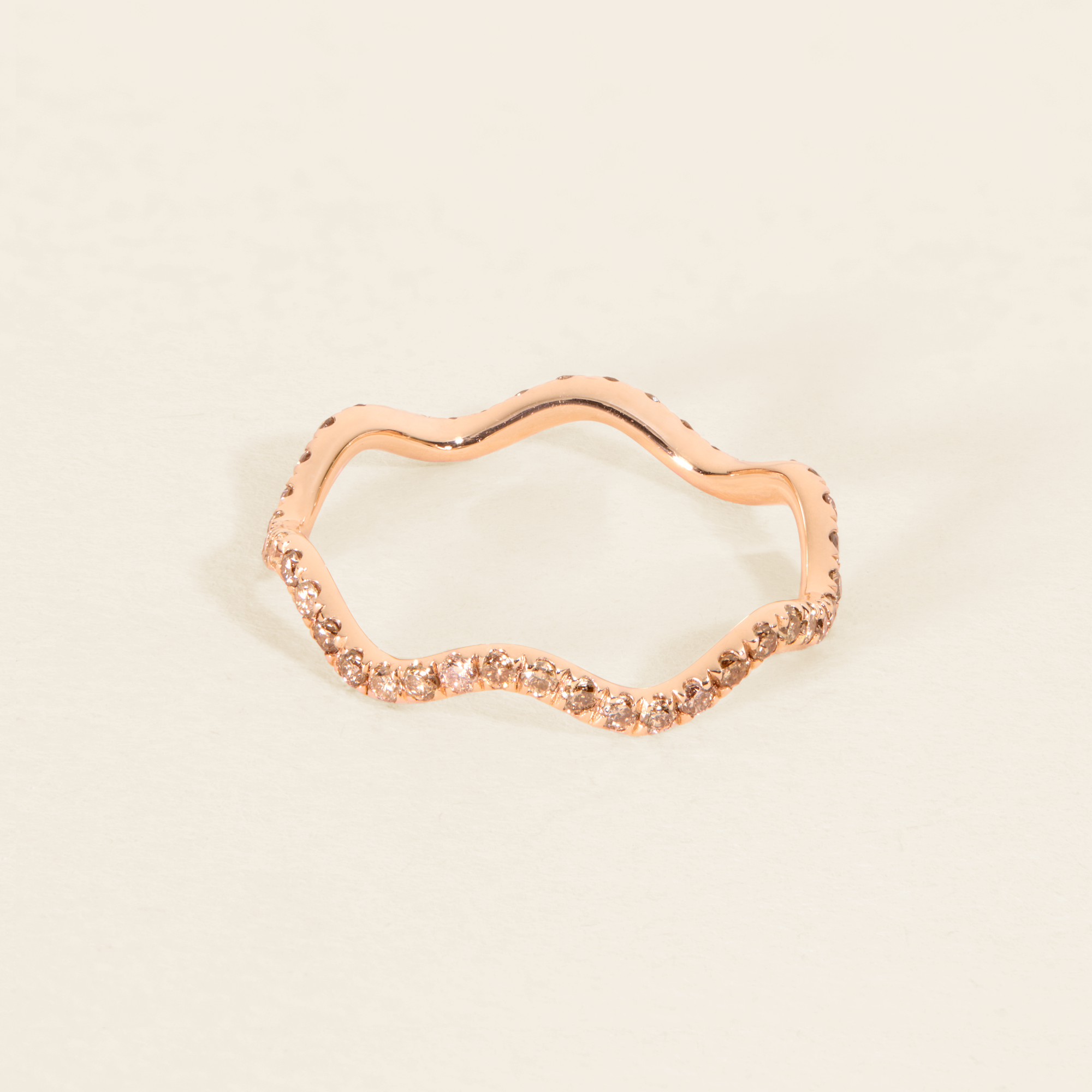 Champagne Diamond Wavy Ring