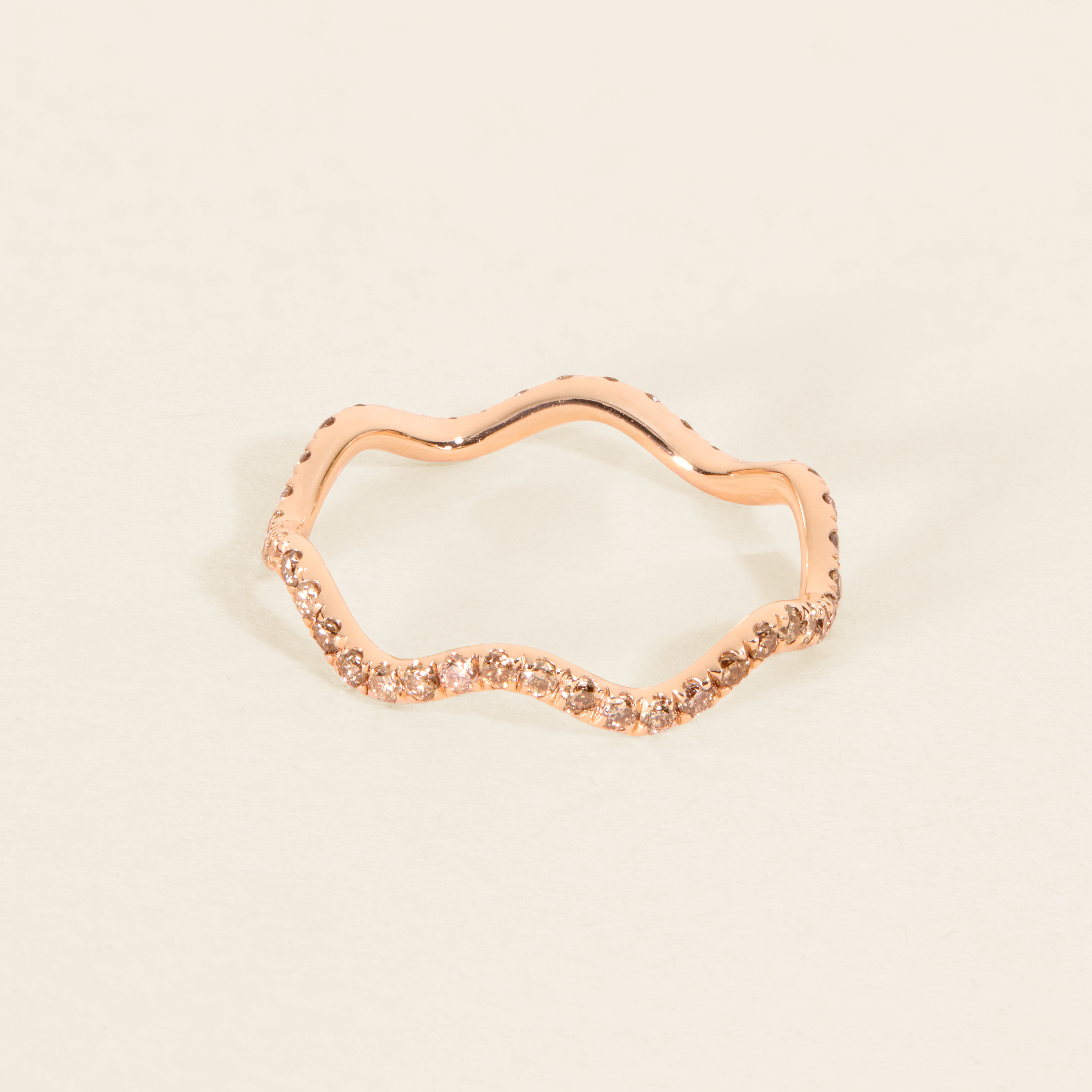 Champagne Diamond Wavy Ring