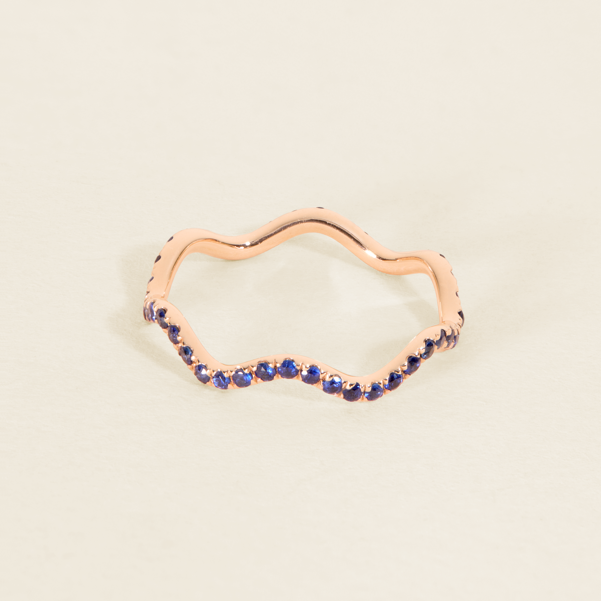 Blue Sapphire Wavy Ring
