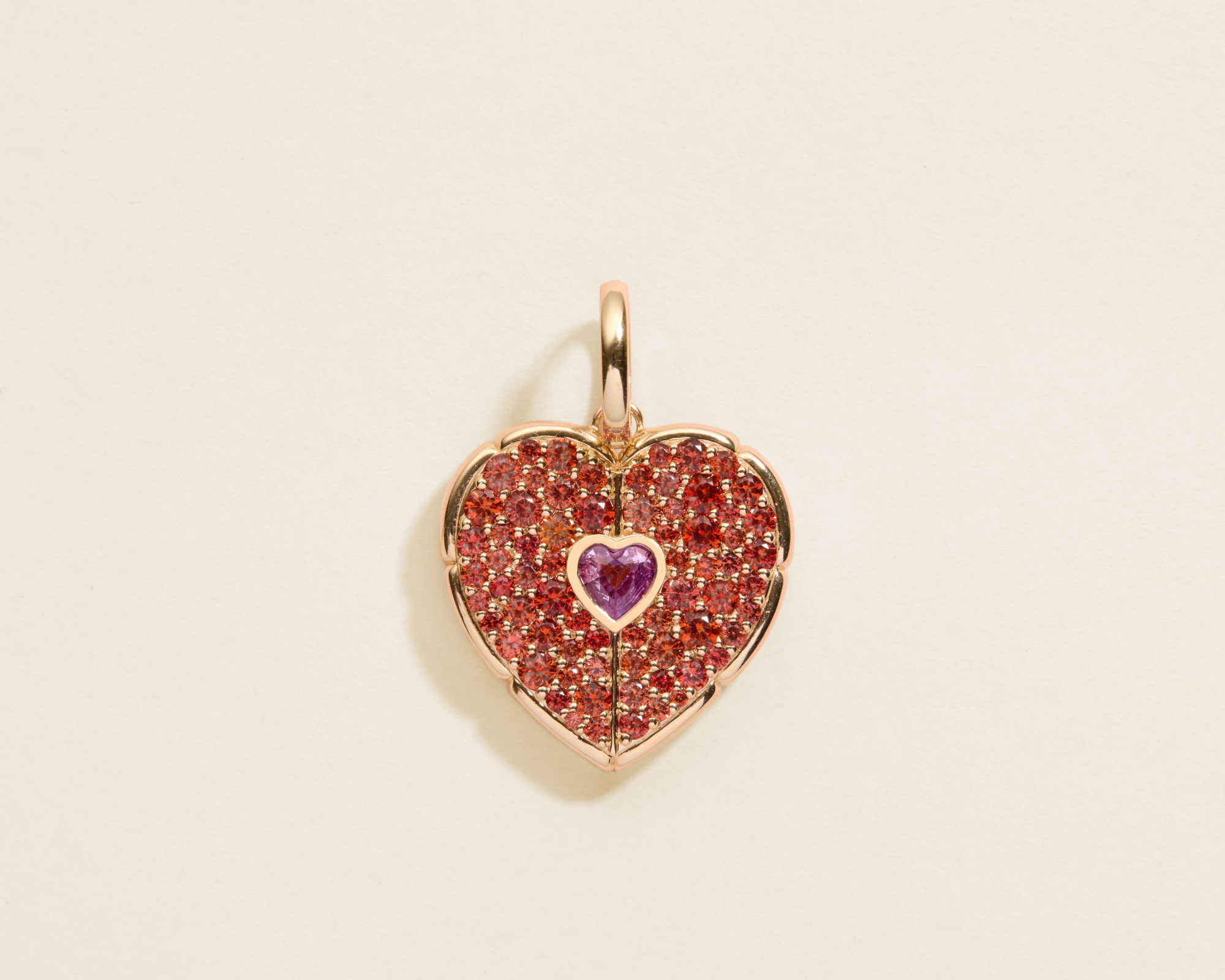 Orange Sapphire "One in Heart" Earring